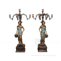 Factory Supply bronze lamp sculpture of dancing girl